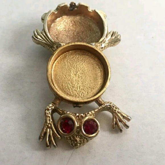 Vtg Helena Rubinstein Heavent Sent Frog Toad Perfume solid Trinket Red Eyes - Picture 4 of 5